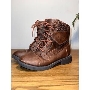 Toddler Vegan Leather Brown Boots | Size 13 m
